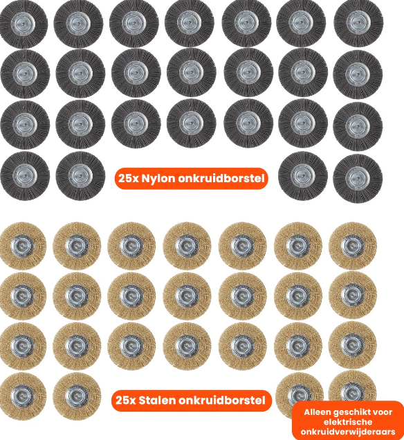 Borstelset voor elektrische onkruidborstel, set van 25