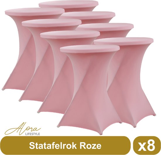 Statafelrok roze 80 cm per 8