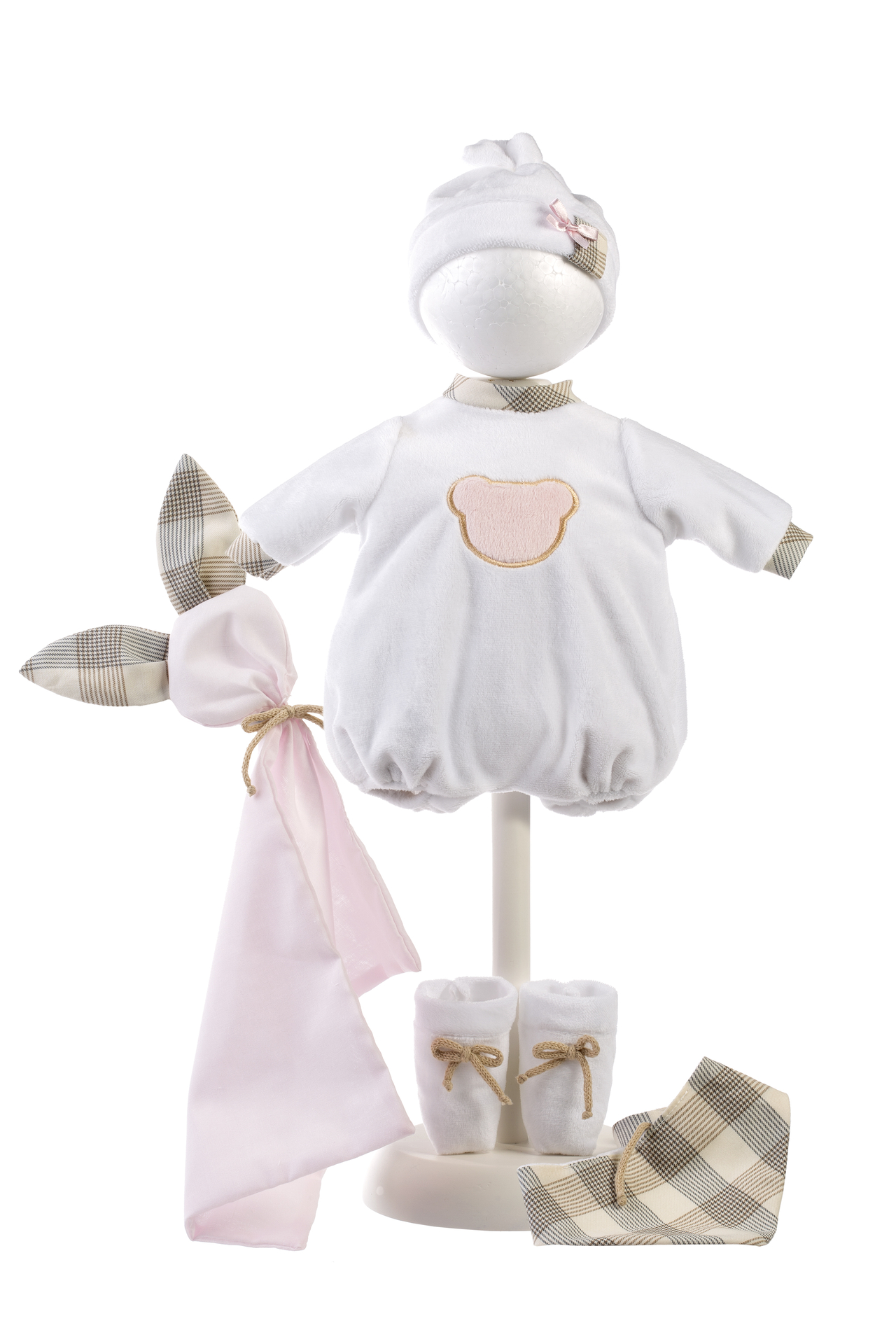 Llorens kleding set Joelle beer roze voor poppen van 38 cm