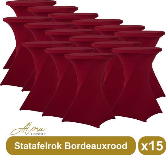 Statafelrok bordeauxrood 80 cm per 15