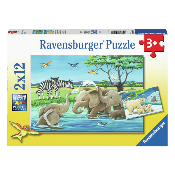 Legpuzzel Jonge Dieren Uit de Hele Wereld, 2x12 st.