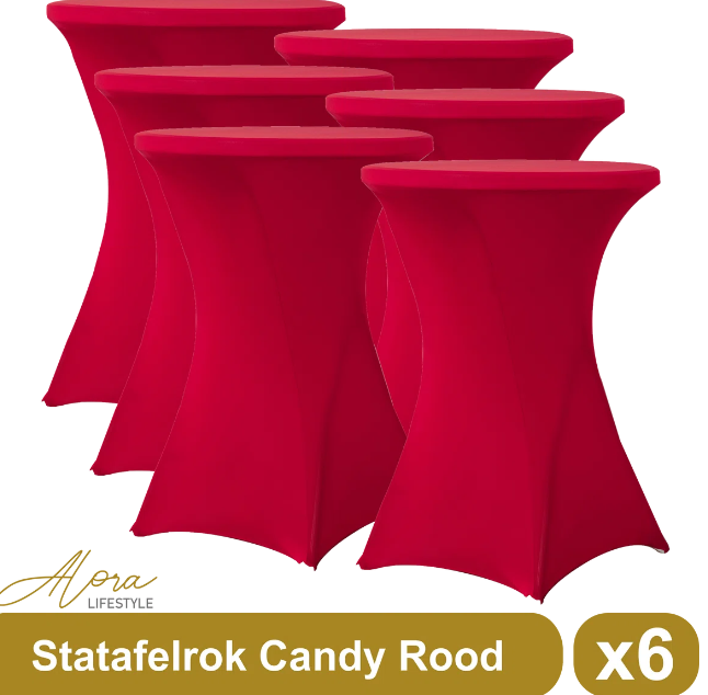 Statafelrok candy rood 80 cm per 6