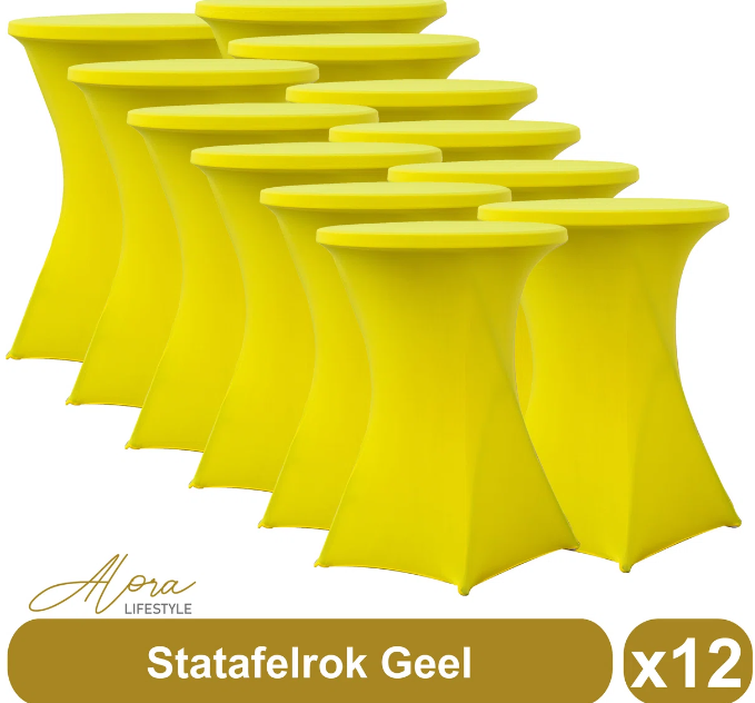 Statafelrok geel 80 cm per 12