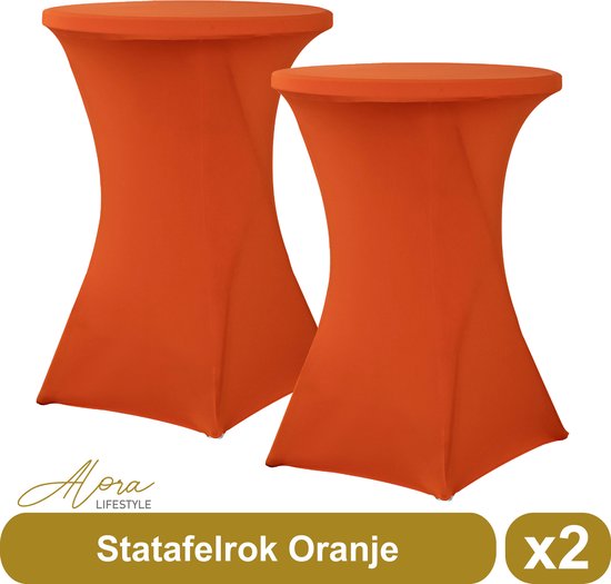 Statafelrok oranje 80 cm per 2