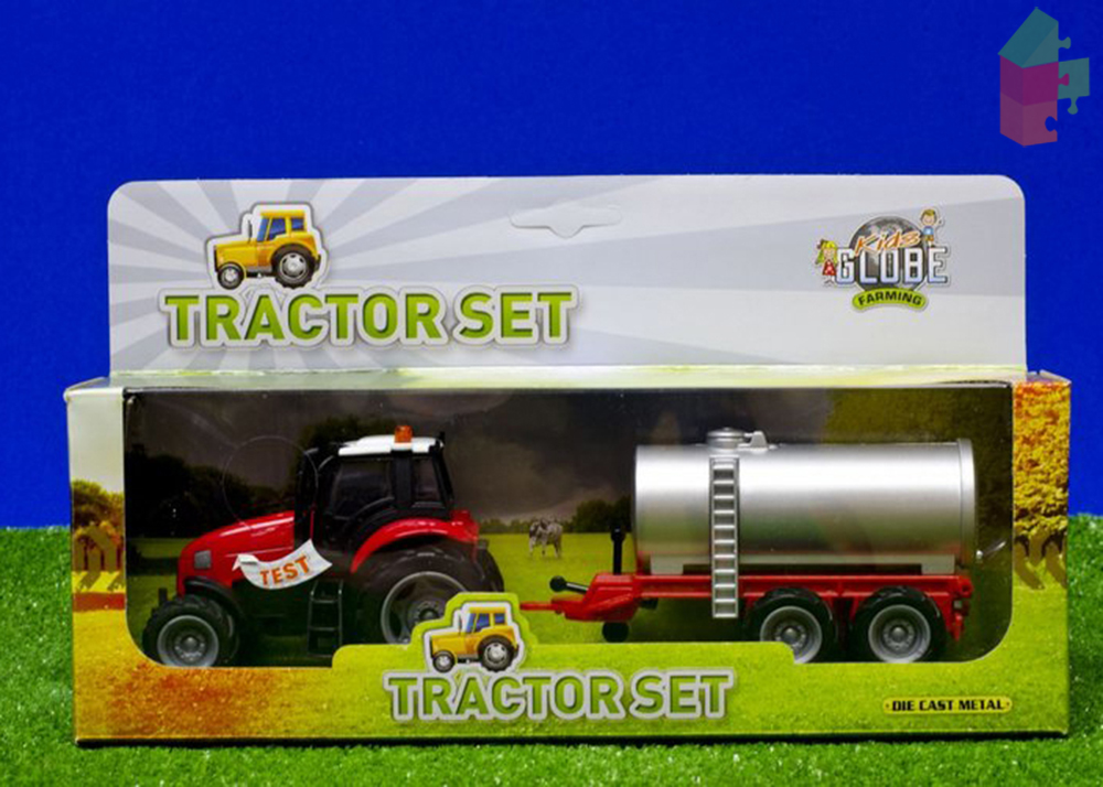 Van Manen Tractor Met Aanhanger Junior 1:32 40 Cm Blauw 2-delig