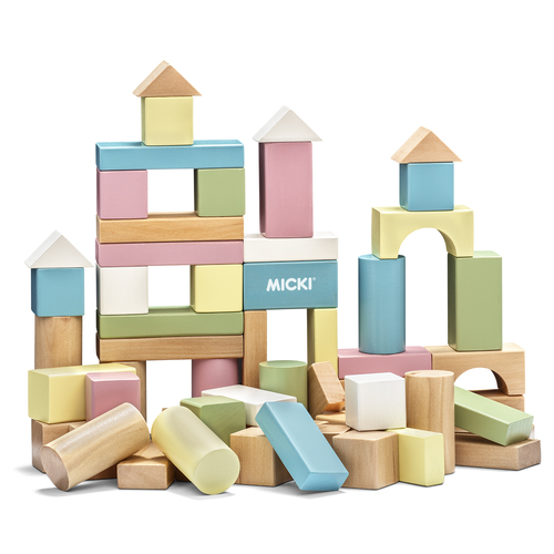 Micki  Houten Bouwblokken Pastel (60St.)