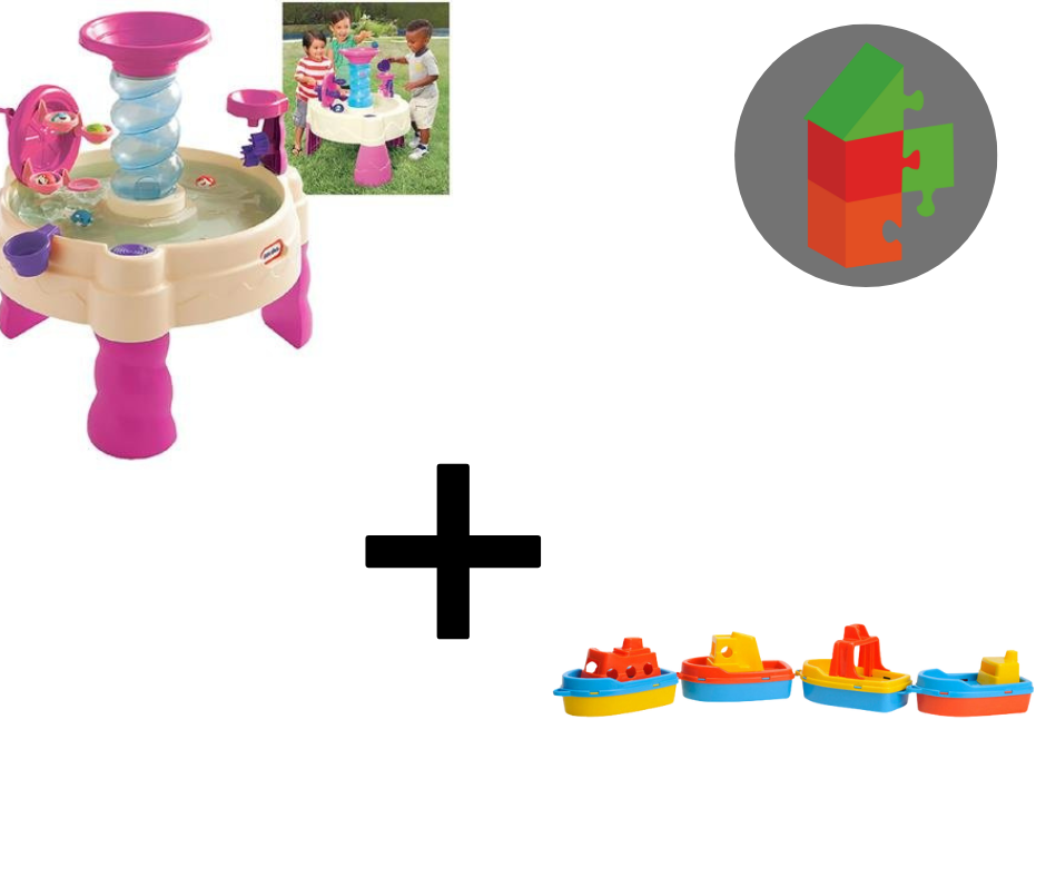 Little tikes roze watertafel spiraal met bootjes