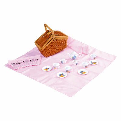 Small Foot - Houten Picknickmand met Servies Romantisch, 30d