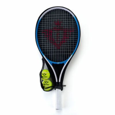 Tennisracket met Hoes en 2 Ballen - Blauw