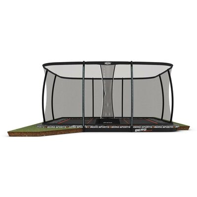 BERG SPORTS Ultim Rechthoek Pro Bouncer FlatGround 5x5 + Safety Net XL