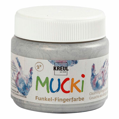 Mucki Vingerverf - Zilver Metallic, 150ml