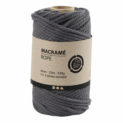 Macrame Koord Grijs, 55m