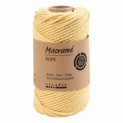 Macrame Koord Lichtgeel, 55m