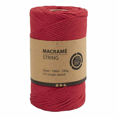 Macrame Koord - Rood, 198m