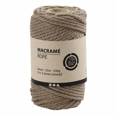 Macrame Koord Lichtbruin, 55m