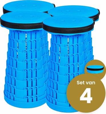 Alora Opvouwbare kruk extra strong vol blauw per 4