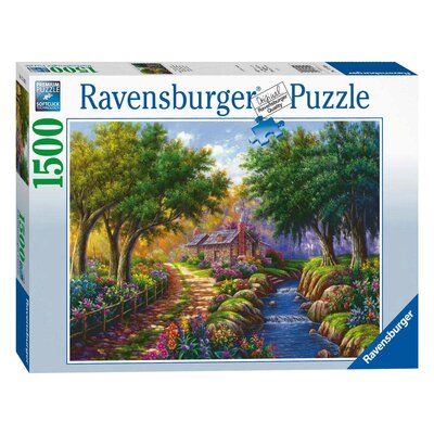 Ravensburger Puzzel Cottage bij de Rivier, 1500st.