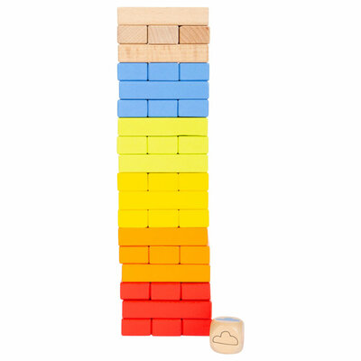 Small Foot  -  Houten Regenboog Wiebeltoren Spel