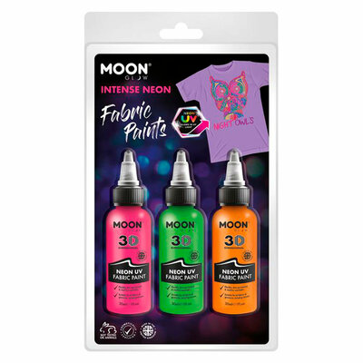 Textielverf Neon 3x30ml - Oranje, Groen, Roze