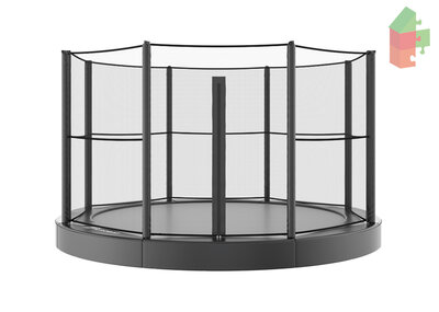 Trampoline AKROBAT ORBIT FLAT 430 (14ft) Antraciet inclusief veiligheidsnet