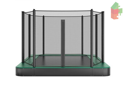 Trampoline AKROBAT ORBIT FLAT 305x183 (10x6ft) Green, inclusief veiligheidsnet