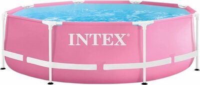 Intex Pink Metal Frame zwembad 244 x 76 cm - met filterpomp