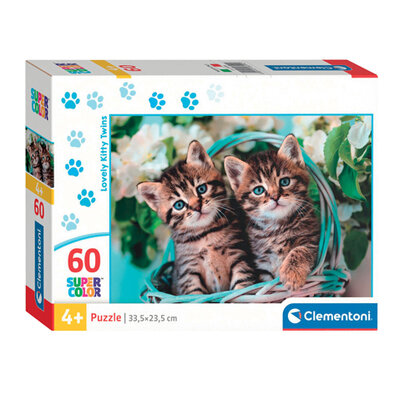 Clementoni Legpuzzel Super Color Lovely Kitty Twins, 60st.