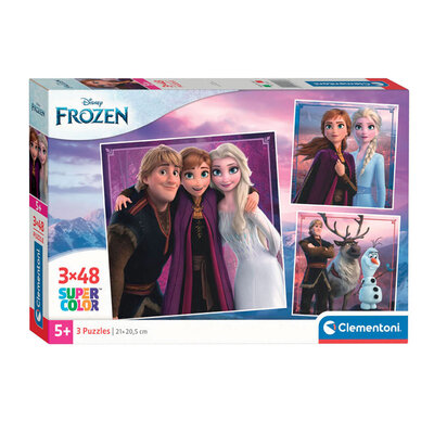 Clementoni Legpuzzel Super Color Vierkant Disney Frozen, 3x48st.