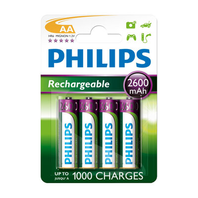 Philips AA Oplaadbare Batterijen, 4st.