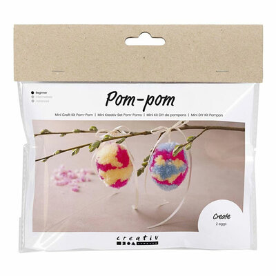 Mini Hobbyset Pompom Ei, 2st.