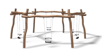 Robinia zeskantschommel voor openbaar gebruik 700cm rond