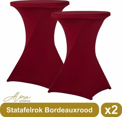 Statafelrok bordeauxrood 80 cm per 2