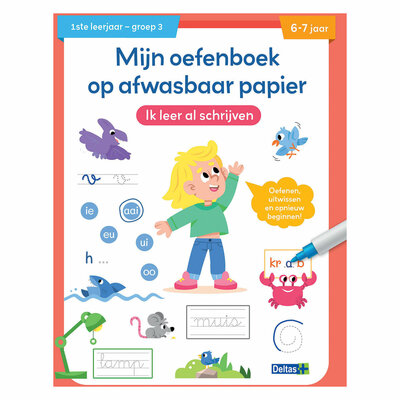 Oefenboek Afwasbaar Papier Ik Leer Al Schrijven (6-7 j.)