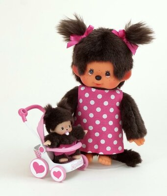 Monchhichi Mothercare met wandelwagen (20cm)