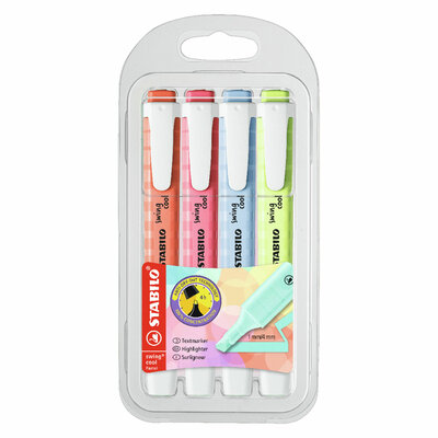 STABILO swing cool  Pastel - Markeerstift - Set Met 4 Stuks