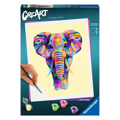 CreArt Schilderen op Nummer - Elephant