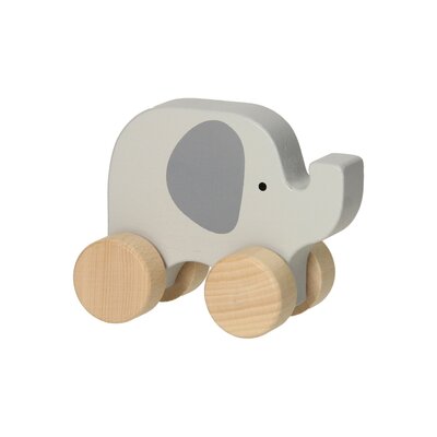 Houten Speelfiguur - Olifant op Wielen