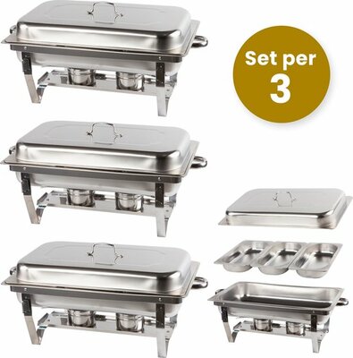 Alora Chafing Dish chrome 3 bakken per 3