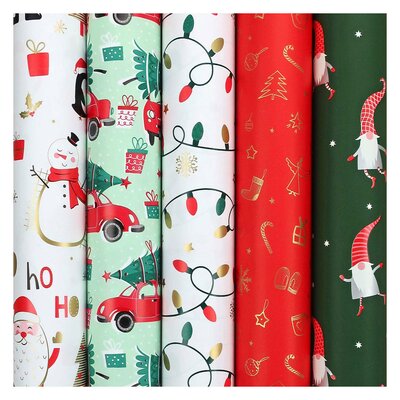 Cadeaupapier Kerst Collectie, 50 Rollen