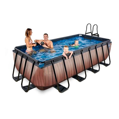 Zwembad Exit Frame Pool 4X2X1M (12V Zandfilter) Timber Style