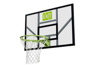 EXIT Galaxy basketbalbord met ring en net - groen/zwart