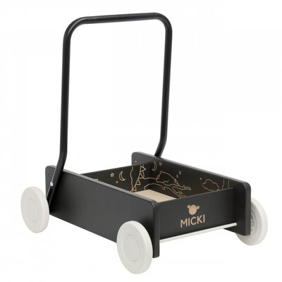 Micki Premium houten loopwagen (zwart)