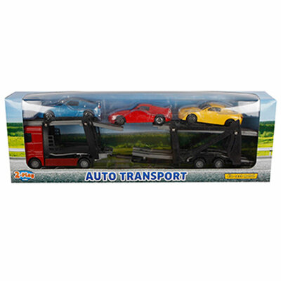 2-Play Die-cast Vrachtwagen Transporter met Auto's, 26cm