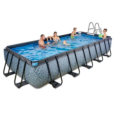 Zwembad Exit Frame Pool 5.4X2.5X1M (12V Zandfilter)Stone Grey