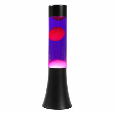 Lavalamp Zwart/Paars/Roze, 30cm