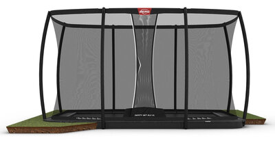 BERG Ultim Rechthoek Champion FlatGround 500X300 Grijs+ Safety Net DLX XL