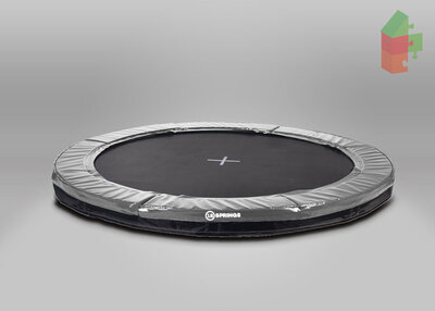 Akrobat Primus Inground Trampoline 430 Antraciet Rond